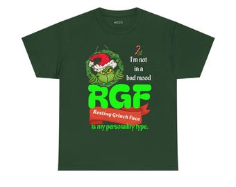 RGF Resting Grinch Face Tee | Grinch Wreath Christmas Holiday Shirt