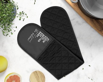 Stylish Oven Mitts, Heat-Insulated Polyester Cotton, Kitchen Decor