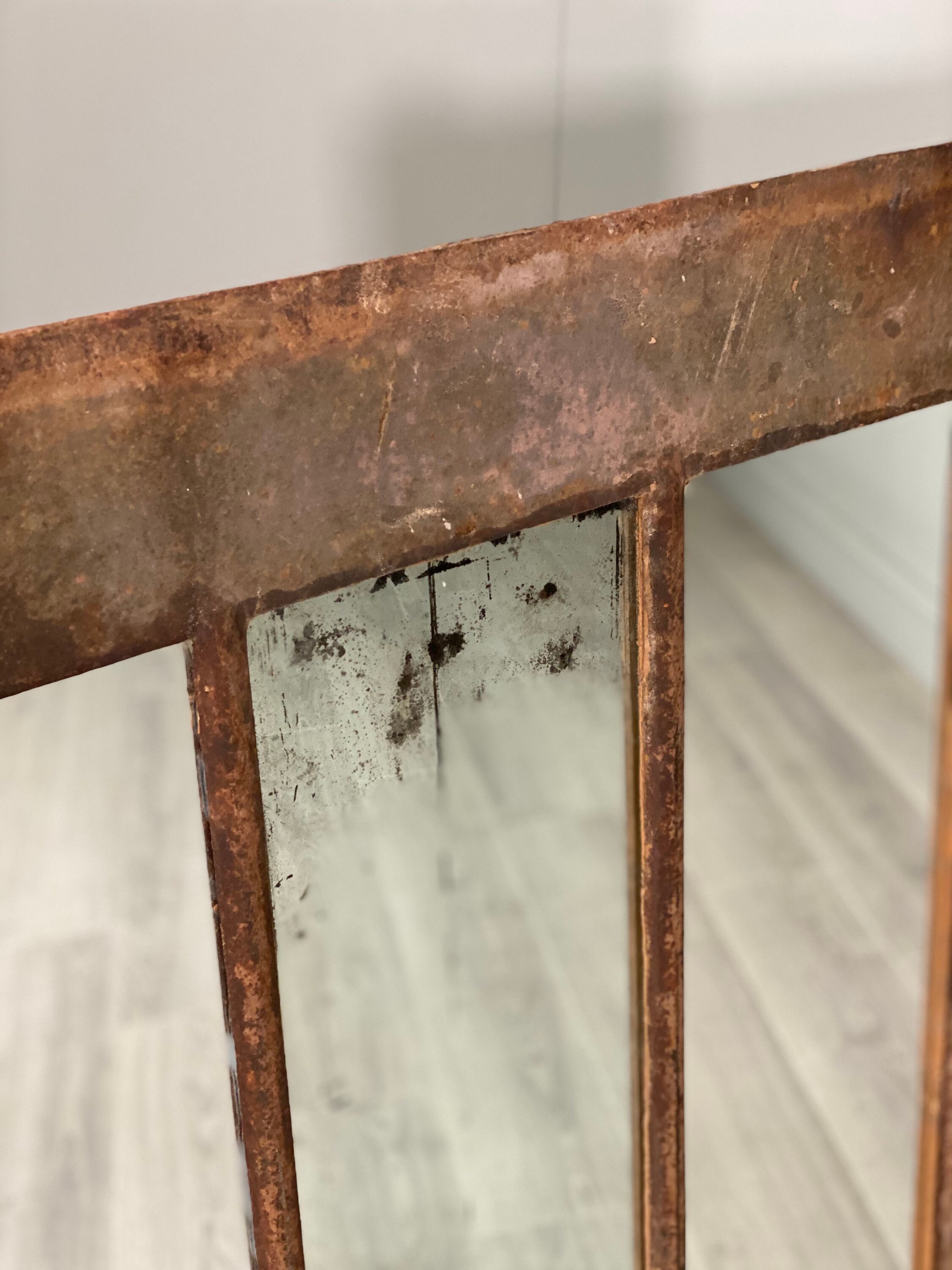 Large Antique Cast Iron Mirror Etsy UK