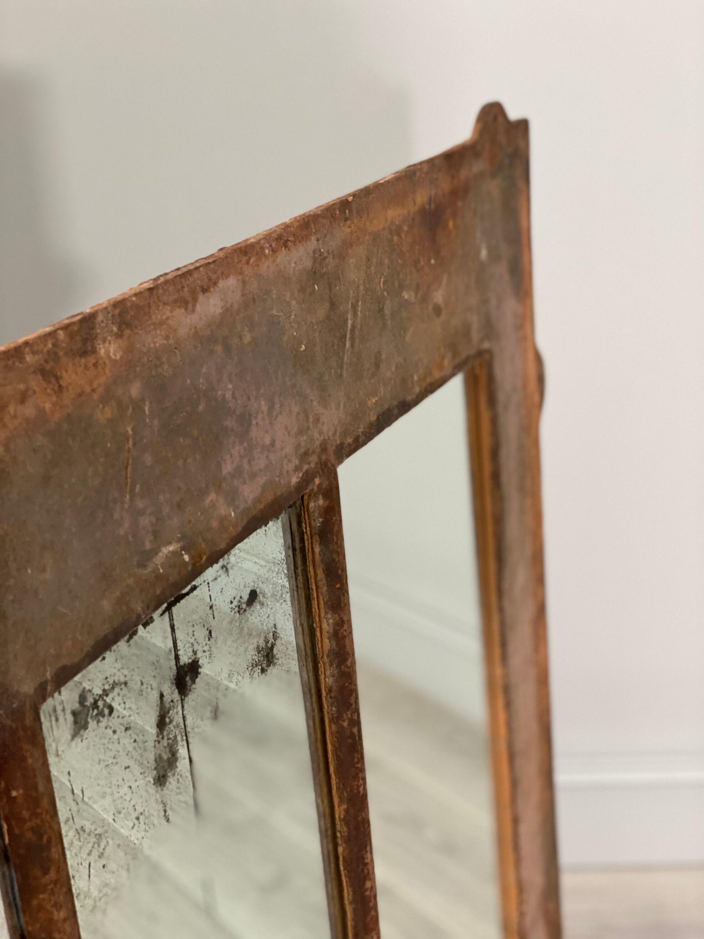 Large Antique Cast Iron Mirror Etsy UK