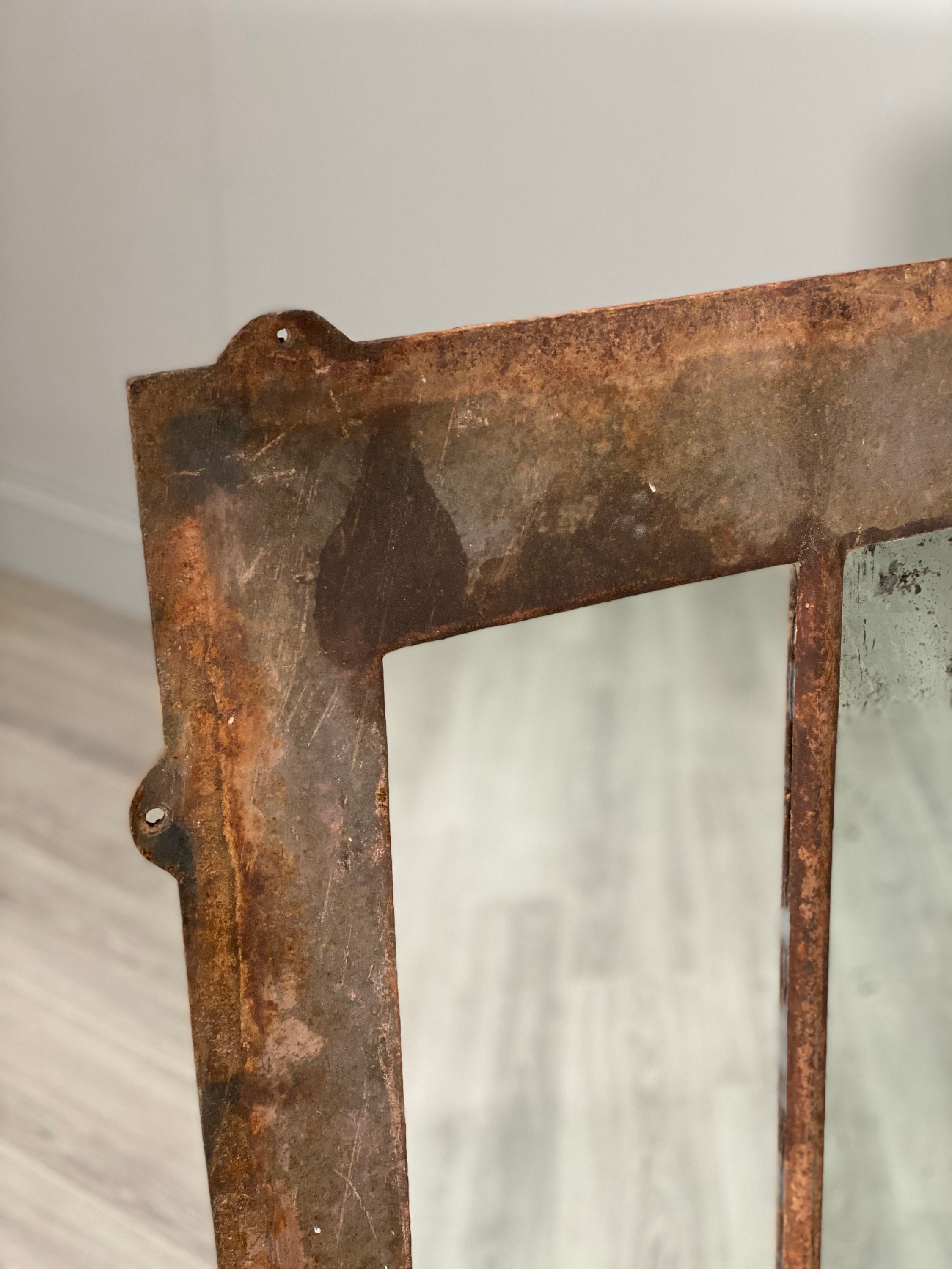 Large Antique Cast Iron Mirror Etsy UK