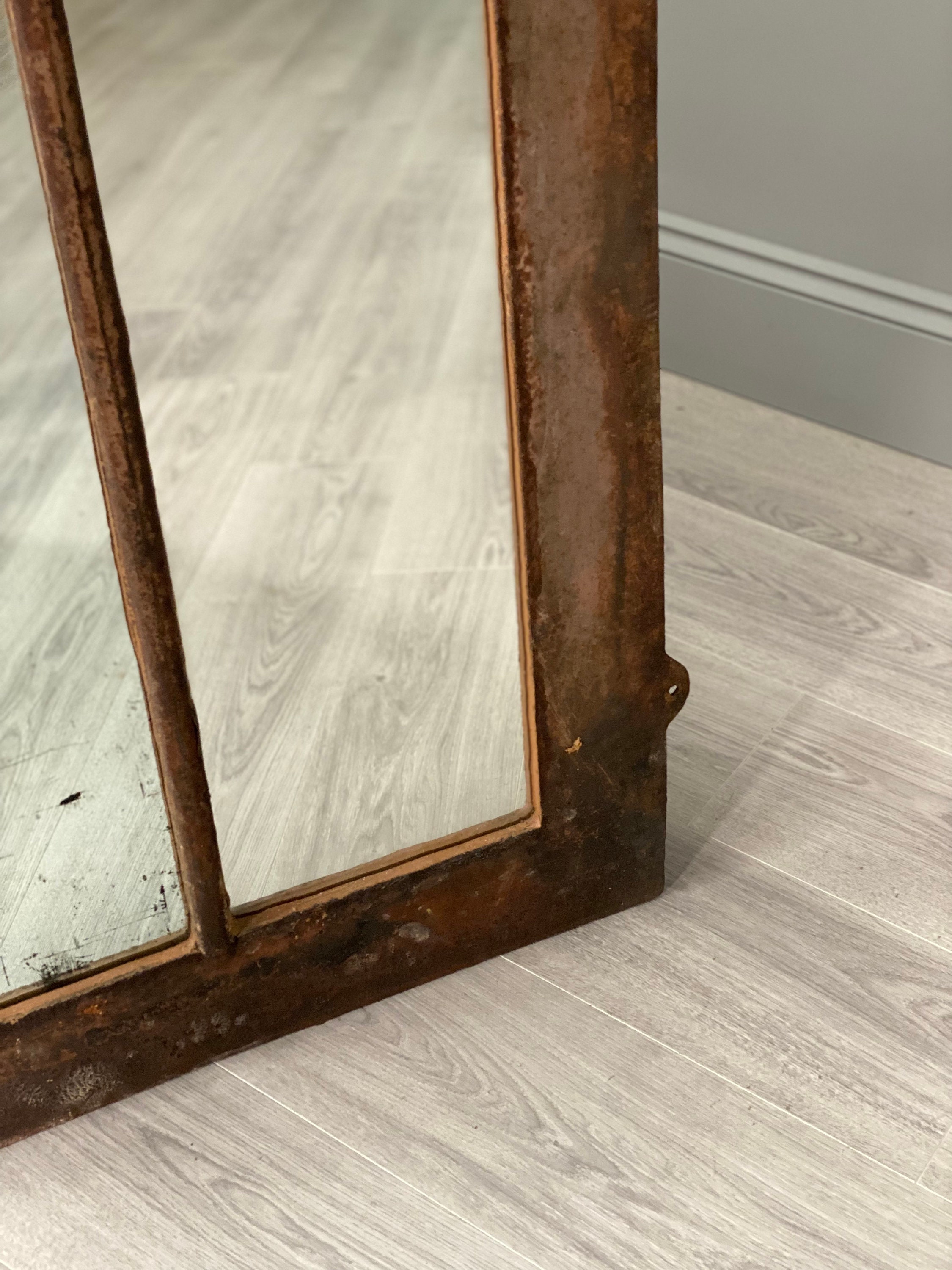 Large Antique Cast Iron Mirror Etsy UK