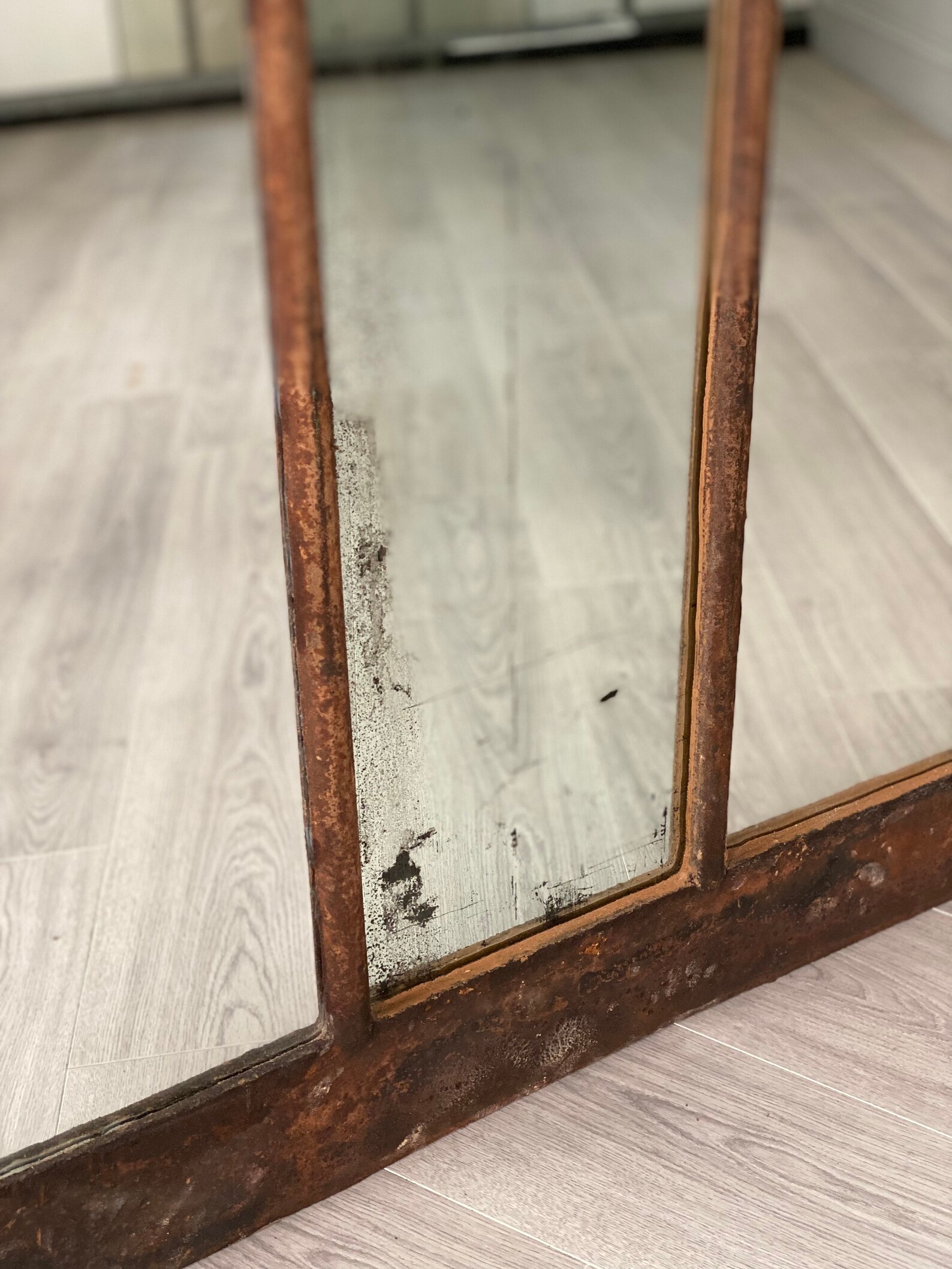 Large Antique Cast Iron Mirror Etsy UK