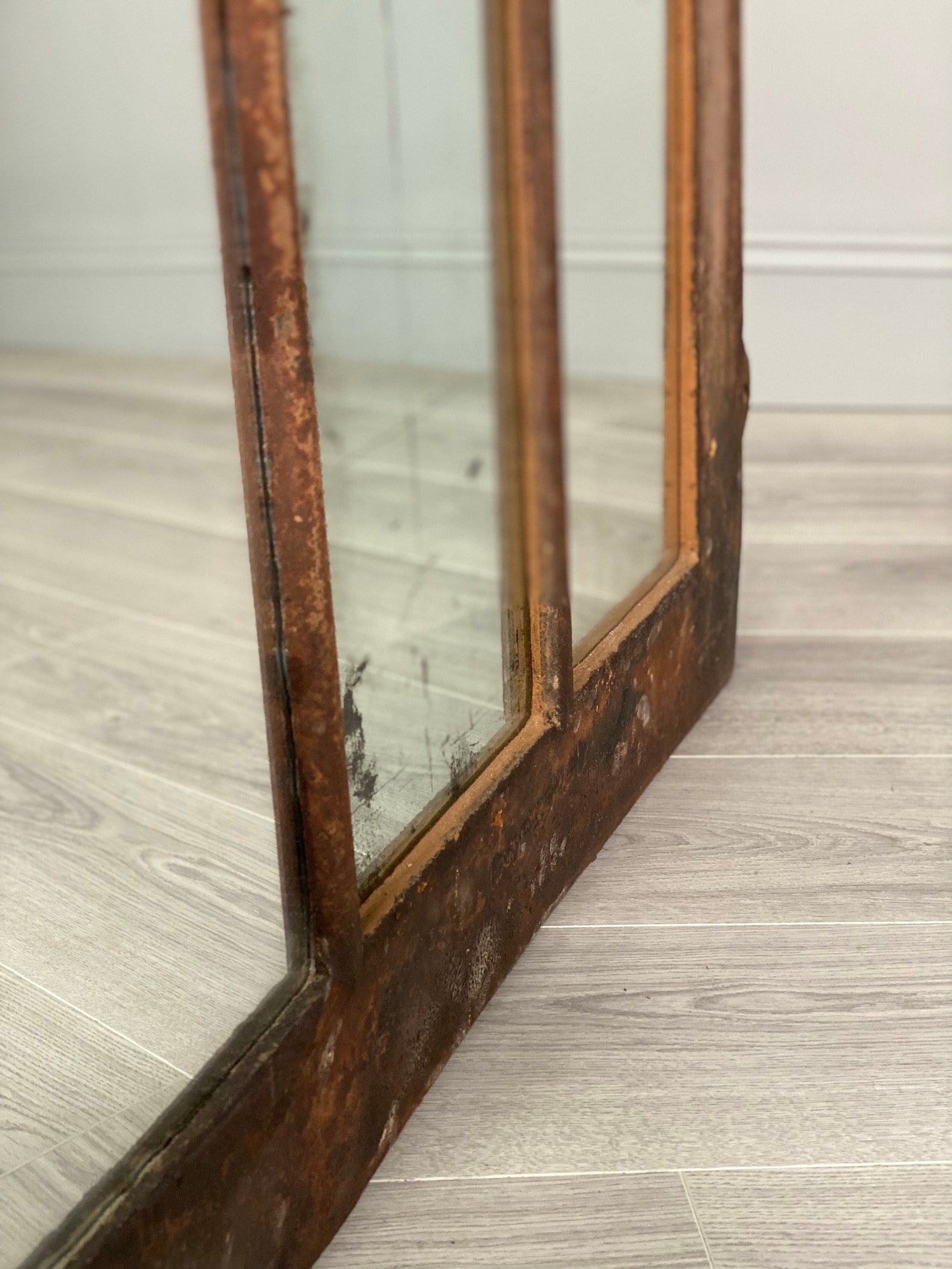 Large Antique Cast Iron Mirror Etsy UK