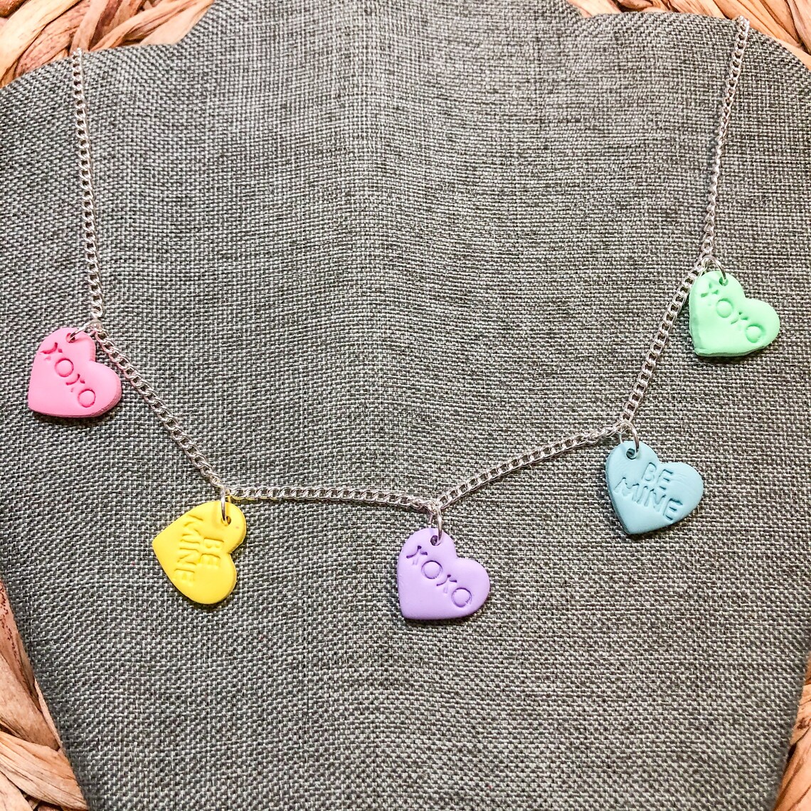 Valentine's Day Necklace Candy Hearts Candy Necklace Etsy