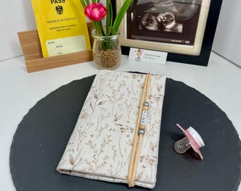Mutterkindpasshülle Trockenblumen Österreich/Mutterkindpass Hülle/Blumen/Bohemian/Mutter Kind Pass Hülle Österreich/Geschenk für Schwangere