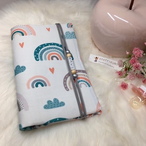 Mutterkindpasshülle Regenbogen Österreich/Mutterkindpass Hülle/personalisiert/Boho/Geschenkidee Schwangerschaft/Schutzhülle personalisierbar