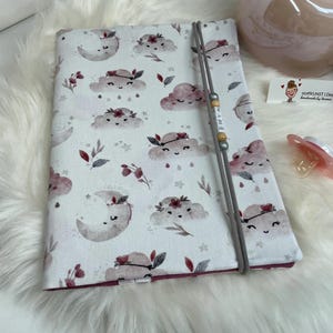 UHeft Hülle Wolken Boho/Uheft Hülle Stoff personalisierbar/Geschenk Geburt/Vorsorgeheft Hülle/Gesundheitsheft Schweiz Hülle/Babygeschenk