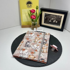 Uheft Hülle Safari/Vorsorgeheft Hülle/Uheft Hülle Stoff personalisiert/Gesundheitsheft Schweiz/Babygeschenk/Babyzubehör/Babyausstattung