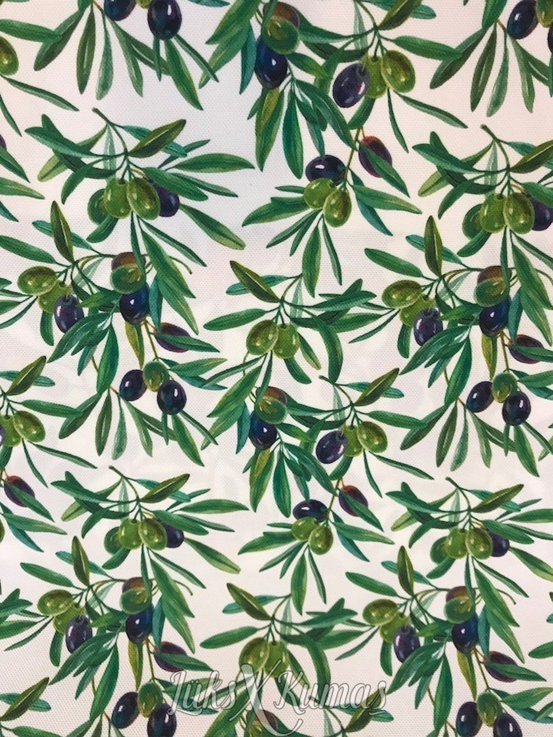 Green Olive Patterned Fabric Olive pattern upholstery Etsy