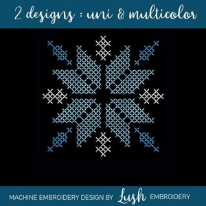 Snowflake Cross Stitch Machine Embroidery Design - 2 designs