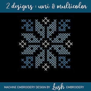 Snowflake Cross Stitch Machine Embroidery Design - 2 designs
