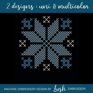 Snowflake Cross Stitch Machine Embroidery Design - 2 designs