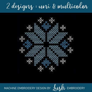 Snowflake Cross Stitch Machine Embroidery Design - 2 designs
