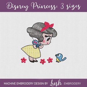 Snow White Princess machine embroidery design
