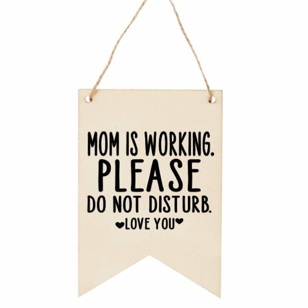 Mom is working, On a call, Meeting in progress, Mom is in a meeting, work from home, sign for door, wfh, do not disturb, doorhanger, working