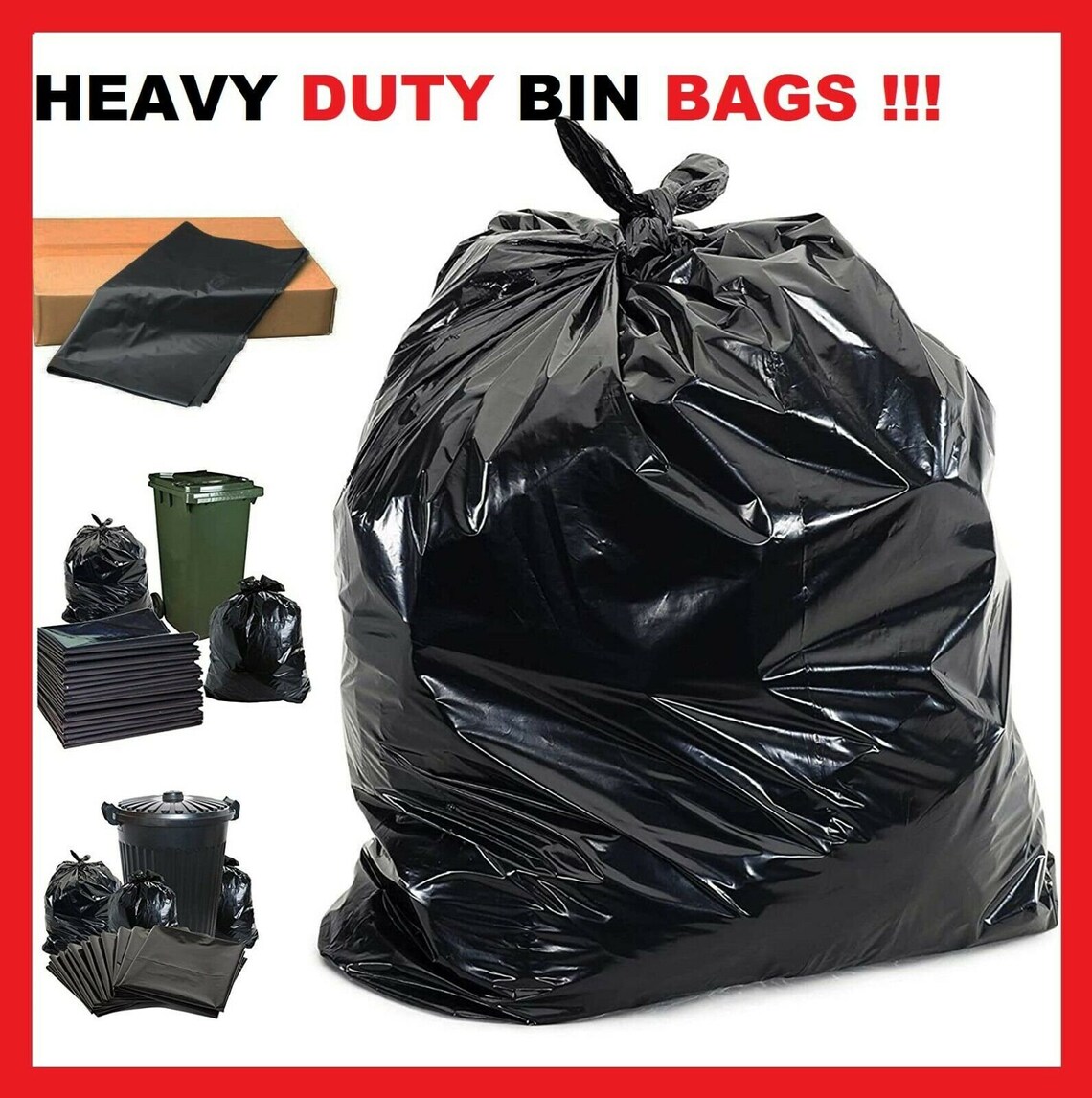 Heavy Duty Black Bin Liners Extra Strong 200 Gauge Refuse Etsy
