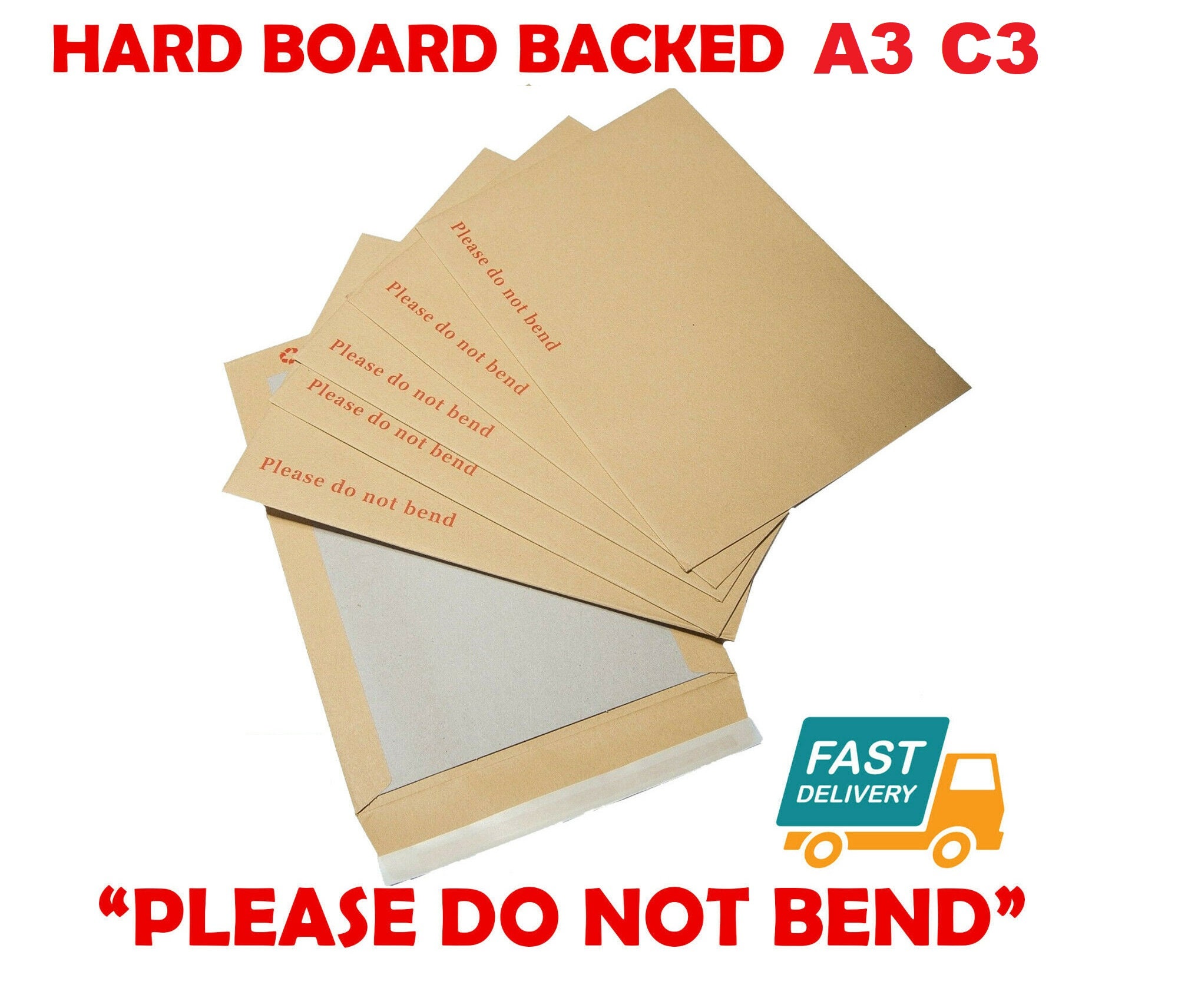 A3/C3 Board Backed Envelopes Cardboard Postage Mailing Please Do Not