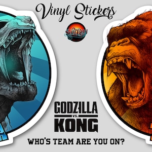 Team Zilla Vs Team Kong Vinyl Aufkleber