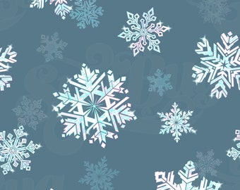 Snowflakes 12" by 12" DOWNLOADABLE Surface Pattern JPEG and transparent PNG files, cold, winter, Christmas, holidays