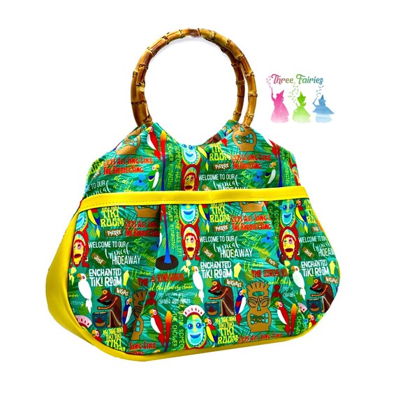 READY TO SHIP Enchanted Tiki Room Birds Sing Words Tote Purse Bag