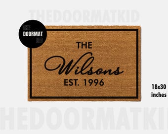 Family Last Name Personalized Doormat - Welcome Mat - Porch Decor, Housewarming Gifts, Custom Gifts, Holiday Gifts, Family Last Name Doormat