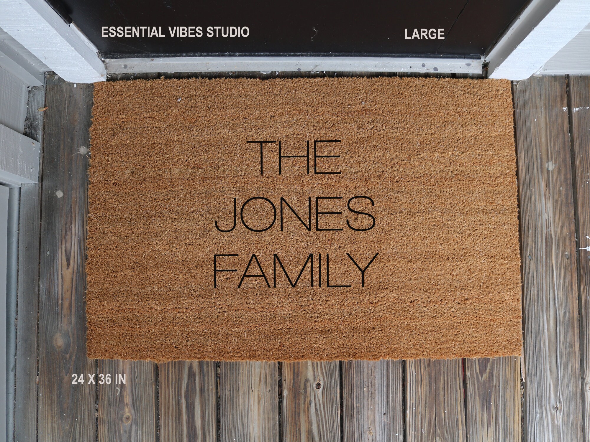 The Family Name Doormat Personalized Indoor and Outdoor Etsy