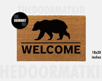 Bear Welcome Doormat - Welcome Mat - Porch Decor, Housewarming Gifts, Custom Gifts, Holiday Gifts, Deer Welcome Custom Doormat
