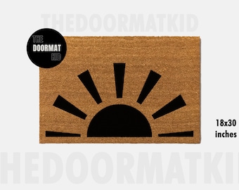 Sun Doormat - Welcome Mat - Porch Decor, Housewarming Gifts, Custom Gifts, Holiday Gifts, Baseball Seams Custom Doormat