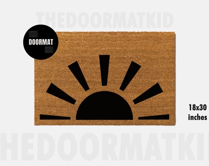Sun Doormat - Welcome Mat - Porch Decor, Housewarming Gifts, Custom Gifts, Holiday Gifts, Baseball Seams Custom Doormat