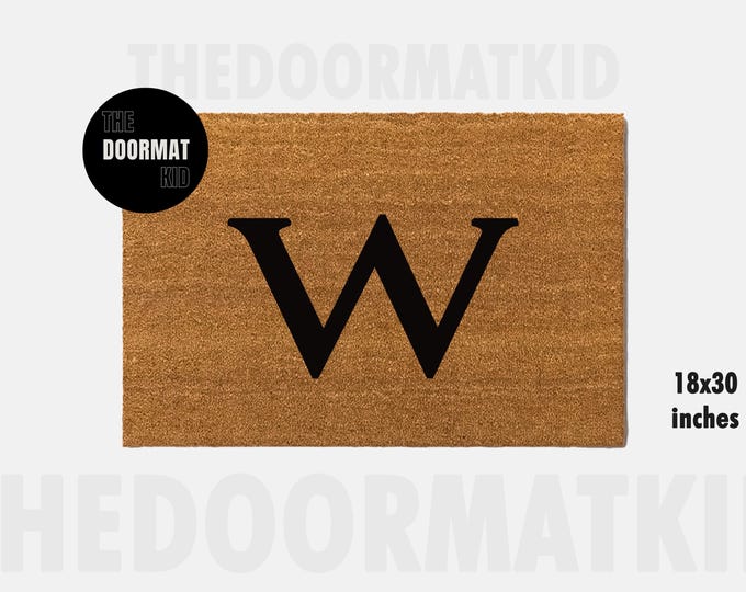 Last Name Letter Doormat - Welcome Mat - Porch Decor, Housewarming Gifts, Custom Gifts, Holiday Gifts, Last Name Letter Custom Doormat