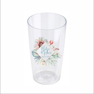 20oz Personalized plastic craft pint glass, custom printed, beer glasses, swag bags, bags, desert wedding, cocktails, cactus, watercolor