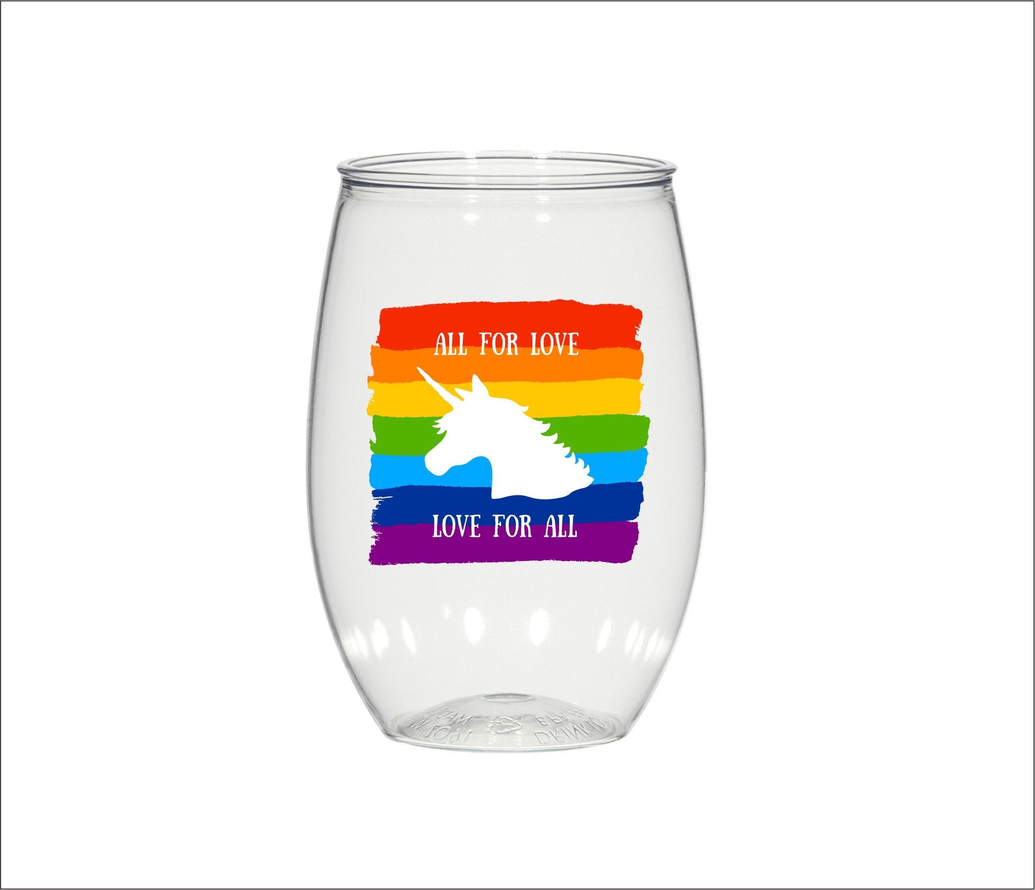 Love is Love, Pride Plastic Cups, Personalized Plastic Cup Tumblers,  Stadium Cup, Reusable Solo Cup White, LGBTQ Pride Month Cups, 16 Oz. 