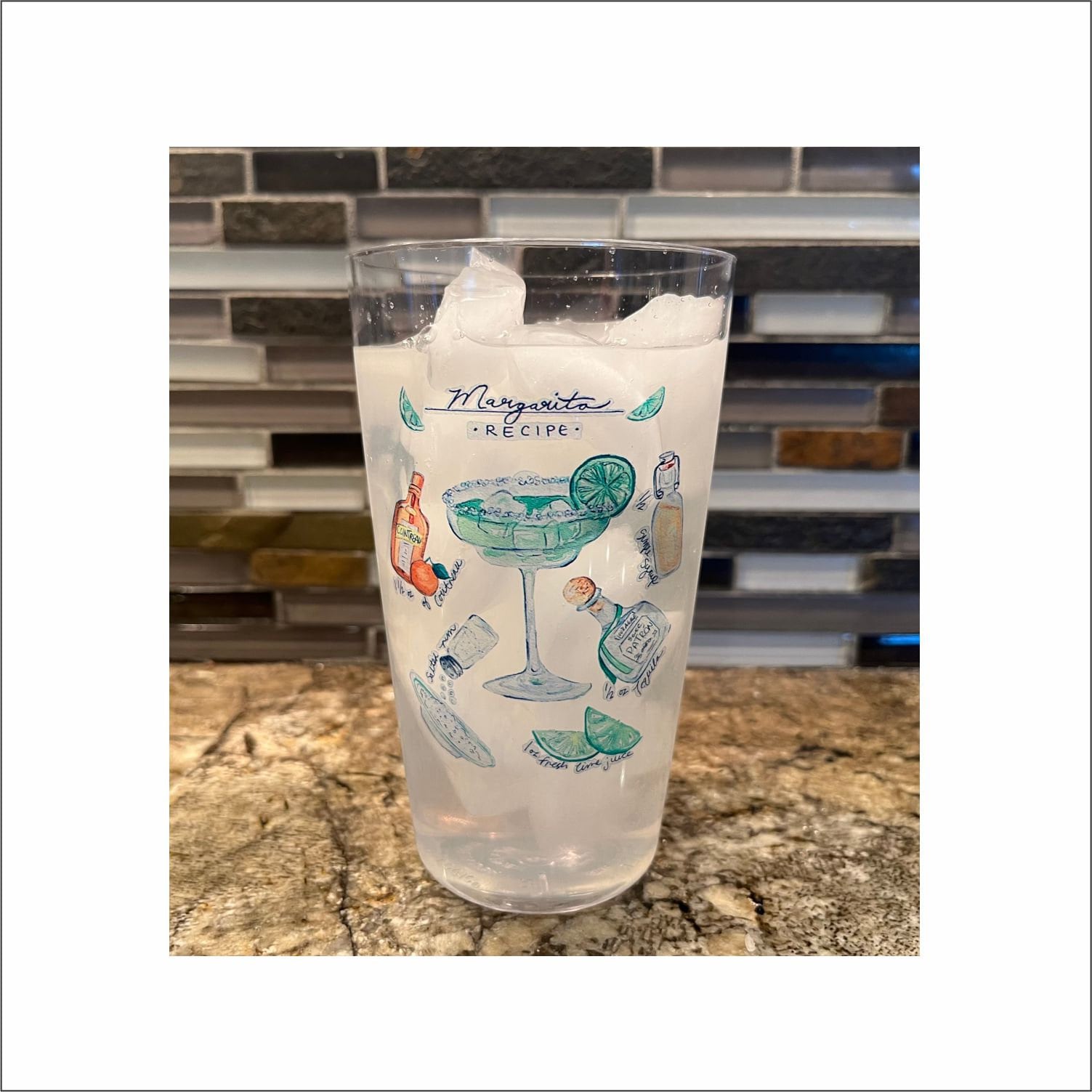 20oz Personalized Tritan plastic glasses, custom printed, weddings, bachelor parties, groomsman gifts, housewarming, full color, Margarita