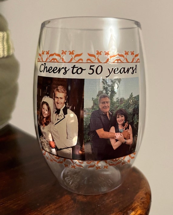 Personalized Photo Stemless Wine Glass, Custom Crest, Tritan Plastic - Etsy