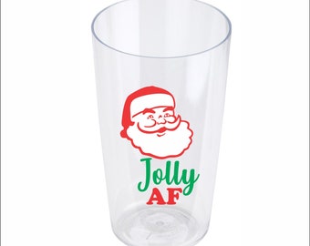 20oz Personalized plastic craft pint glasses, custom printed cups, bachelor parties, groomsman, housewarming, Tritan, full color, Jolly AF