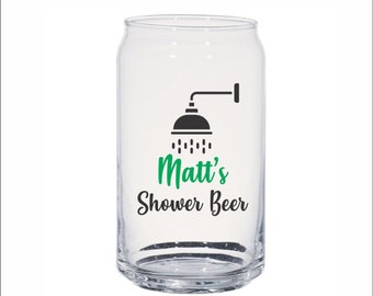 16 oz Personalized plastic beer can glass, custom wedding glasses, Party Favors, mancave, bachelor party, housewarming, shower beer, Tritan