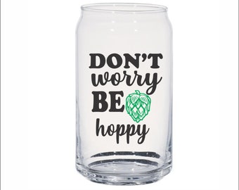 16 oz Personalized plastic beer can glass, custom wedding glasses, Party Favors, mancave, bachelor party, housewarming, be hoppy, Tritan