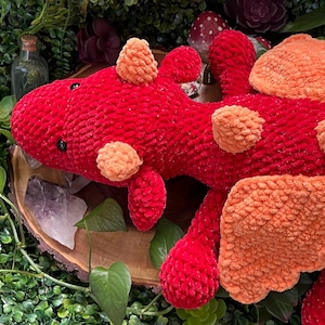 Cute Dragon Plushie, Ready to ship, DnD Plushie, Crochet Plush, TTRPG Plushie, Gaming Companion, Dragon Friend, Dungeons, Sleepy Dragon