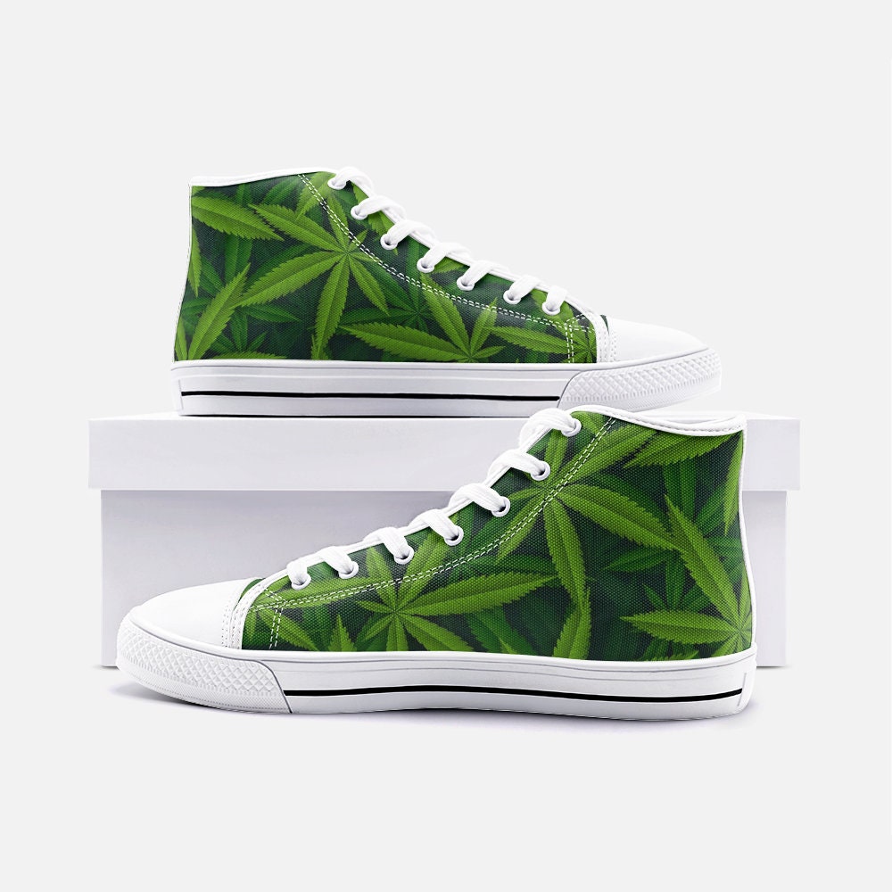 Cannabis Ganja High-Top Boot Shoe Trainer Marijuana Weed | Etsy