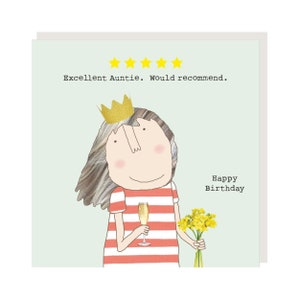 Carte d'anniversaire tante cinq étoiles