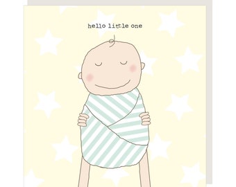 Hello New Baby Greetings Card Gender Neutral