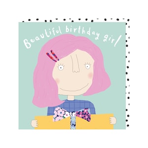 Cartão de aniversário bonito da menina do aniversário | Cartão de aniversário para ela