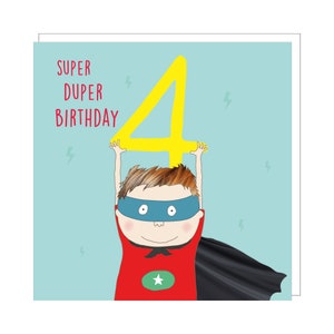 Super Duper-verjaardag | 4e verjaardagskaart jongen
