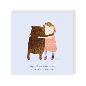 Câlin d'ours | Carte de voeux Je pense à vous