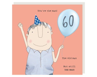 60th Birthday Card boy 60 the man