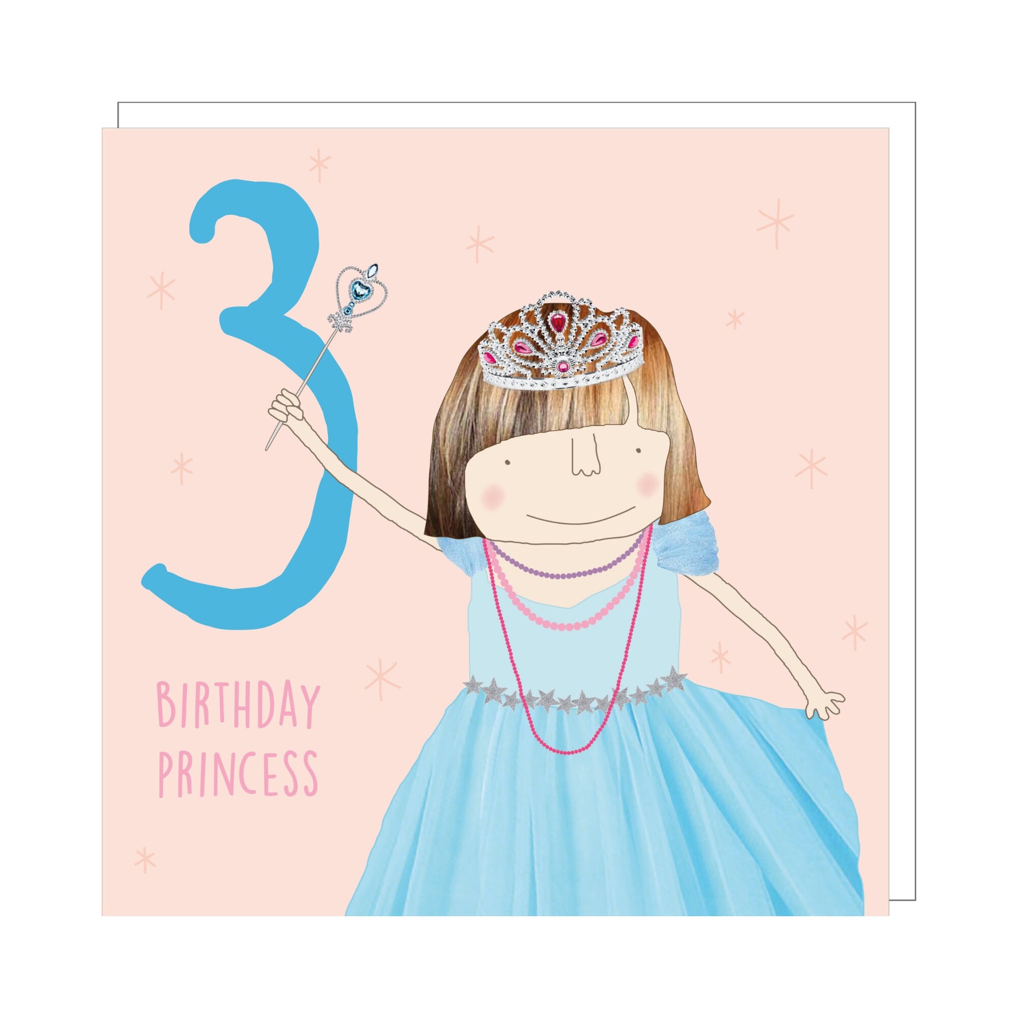 Princess Three Card 3rd Birthday Card Girl