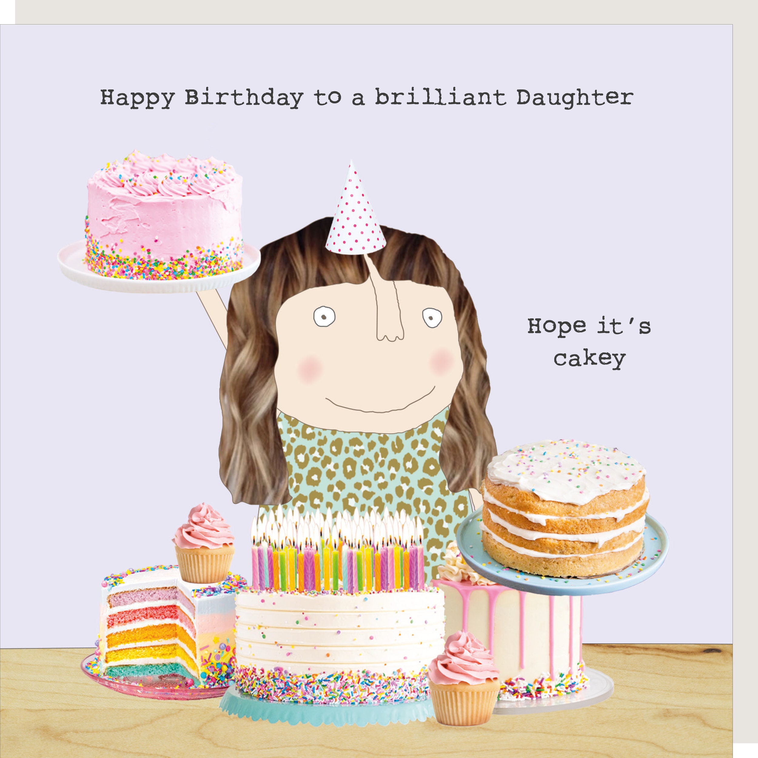 Daughter Cakey Birthday Card Birthday Card for Daughter - Etsy UK