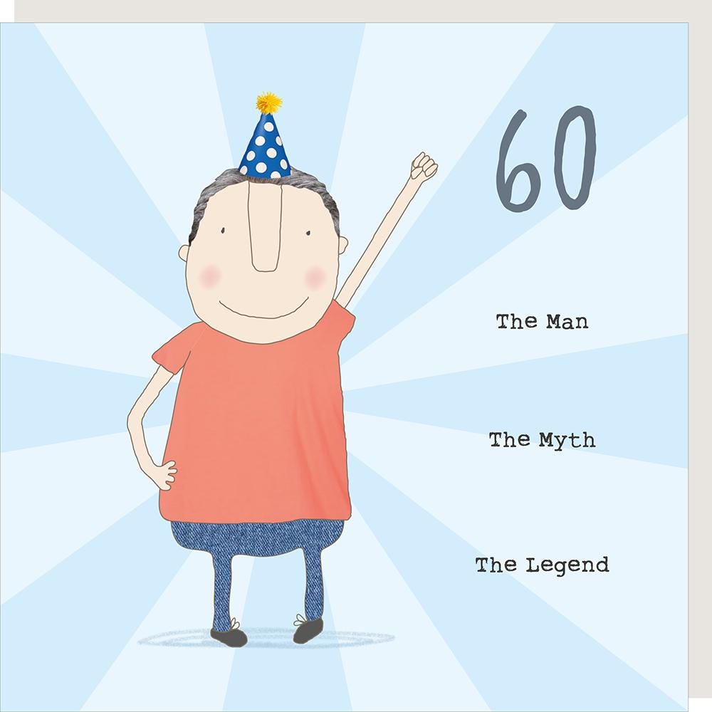 60th Birthday Card for Him | Boy 60 Myth - Etsy