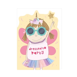 Carte d'anniversaire fille | Habillé pour faire la fête